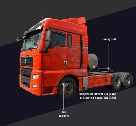 Sitrak Cng Heavy Duty SINOTRUK LNG CNG مستعمل C7H 430hp 460hp 6x4 جرار