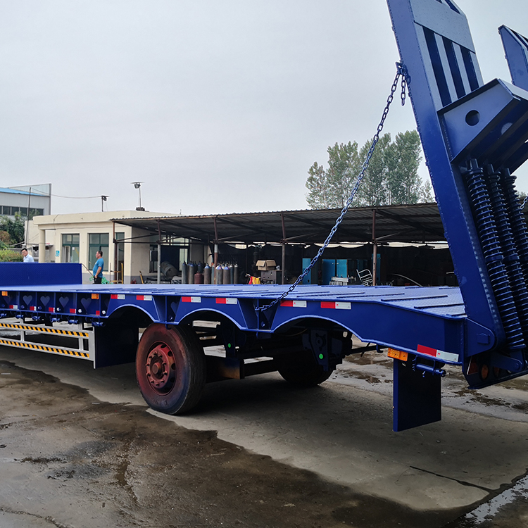 Axle Hydraulic Single Axle Low Bed Semi Trailer From China